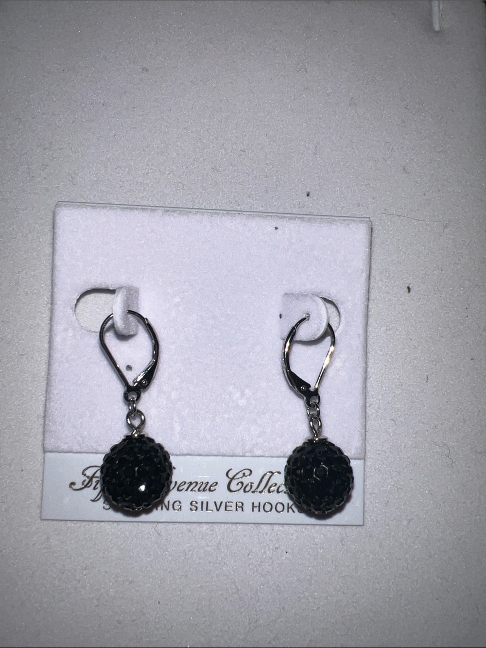 Black Crystal Drop Earrings